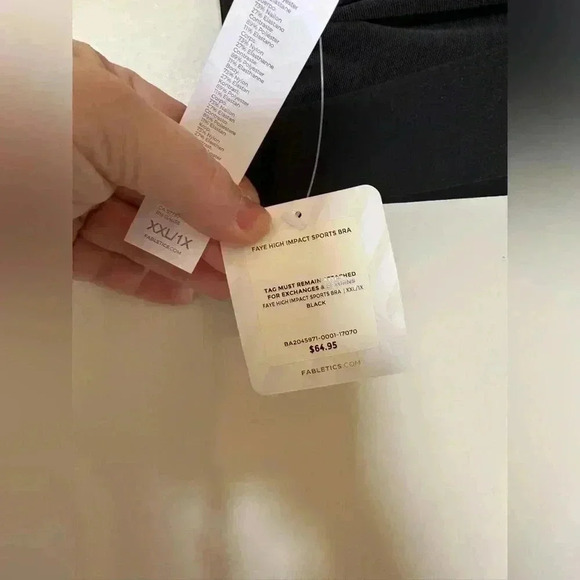 NWT Fabletics Black Mesh Sports Bra with Criss Cross Back - Picture 4 of 4